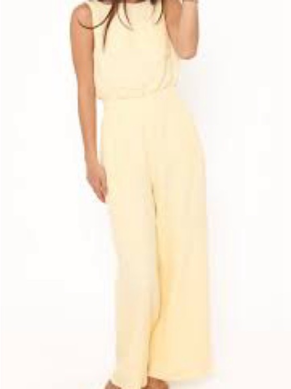 NWT Petal & Pup Brenna Cotton Gauze Jumpsuit Butter Yellow Wide Leg Pockets XL